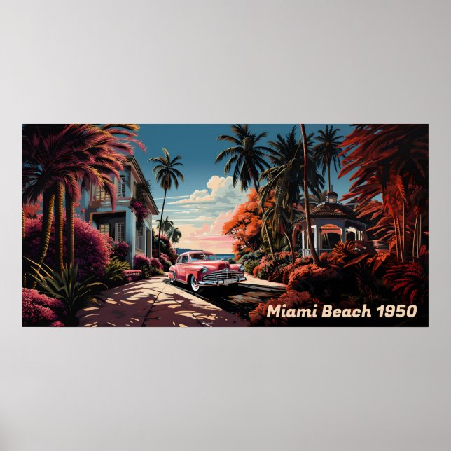 1950s Miami Beach garden villa Poster (Front)