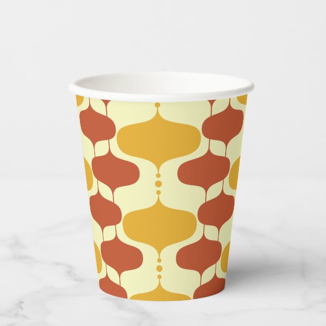 1950s Mid Century Modern Paper Cups – Retro Atomic (Front)