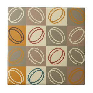 1950s Modern mid century pattern l Brown Tile