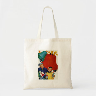1950s Mom and Daughter Xmas Shopping Tote Bag