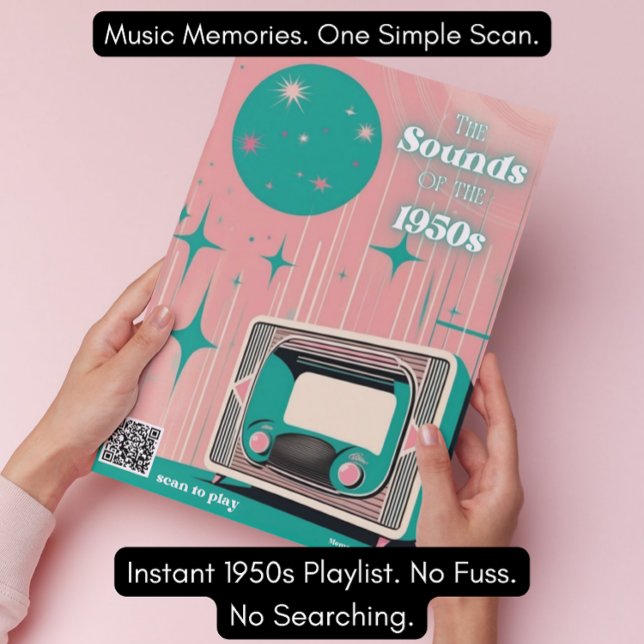 1950s Music Dementia Gift Poster with 50s Playlist (Creator Uploaded)