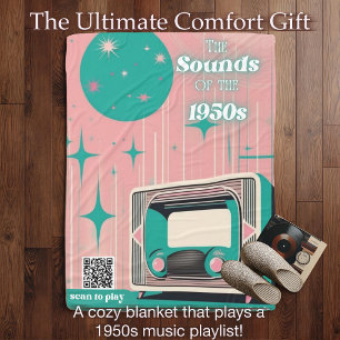 1950s Music Playlist QR Code Blanket Dementia