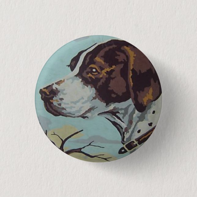 1950s Paint-by-Number English Springer Spaniel 1 Inch Round Button (Front)