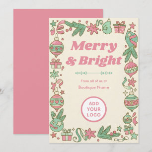 1950s Pastel Christmas Boutique Bulk Greetings Holiday Card