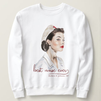 1950s Pin Up Nurse Vintage Retro Add Your Name Sweatshirt