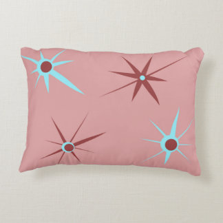 1950's Pink Retro Starburst Accent Pillow