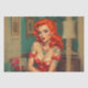 1950s Pinup with Red Hair Decoupage