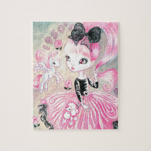 1950's poodle skirt girl jigsaw puzzle