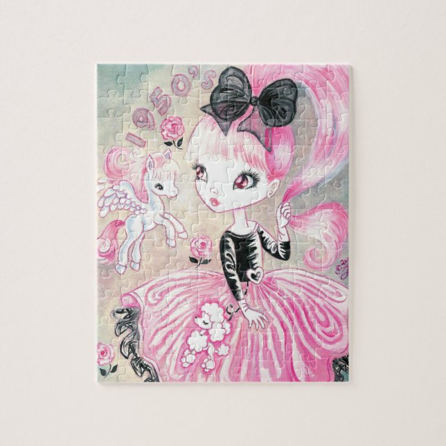 1950's poodle skirt girl jigsaw puzzle (Vertical)