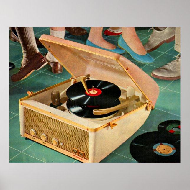 1950s portable record player poster (Front)
