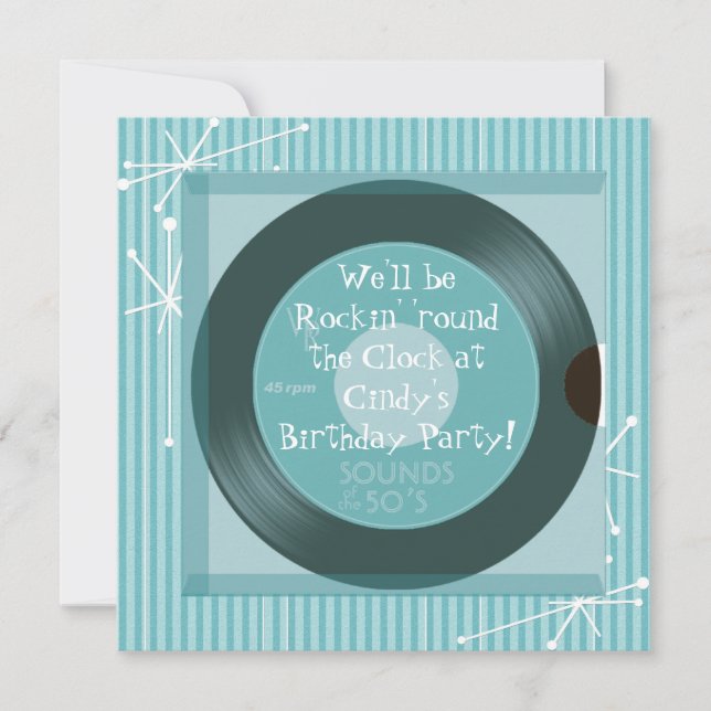 1950's Retro Birthday Party Invitation (Front)