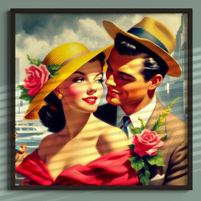 1950s Retro Couple Painting Poster (Creator Uploaded)