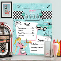 1950s Retro Diner Menu