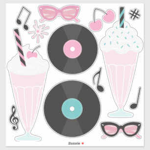 1950s Retro Diner Stickers – Sock Hop Rock and Rol