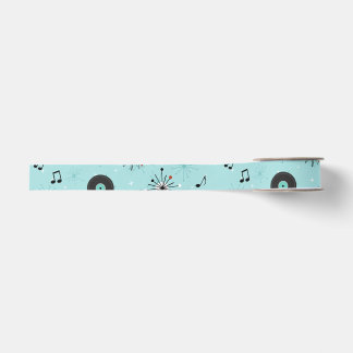 1950s Retro Music Records Grosgrain Ribbon