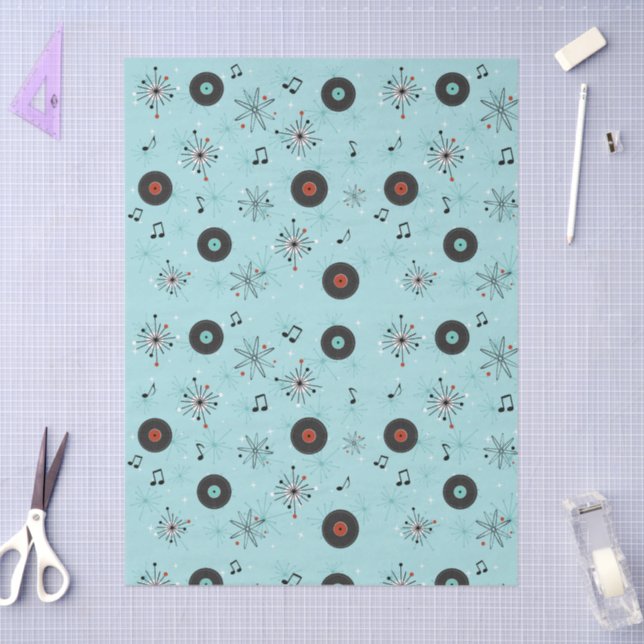 1950s Retro Music Records Tissue Paper (Craft)