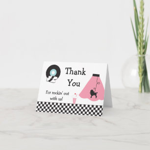 1950's Retro Party Thank You Card
