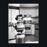 1950s retro science fiction robot housewife  postcard<br><div class="desc">The future of kitchen technology is now,  and now is 1957! Add your own text to this enigmatic image to make it truly your own.</div>