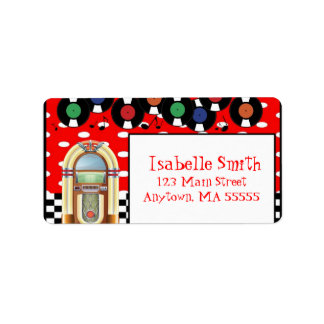 1950s Rock'n'Roll Birthday Party Address Labels