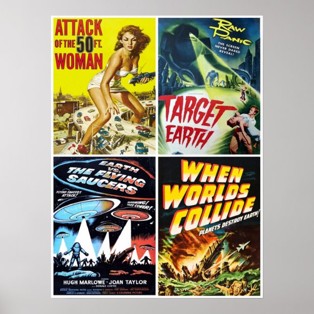 1950s SciFi Movie Collage 13 Poster (Front)