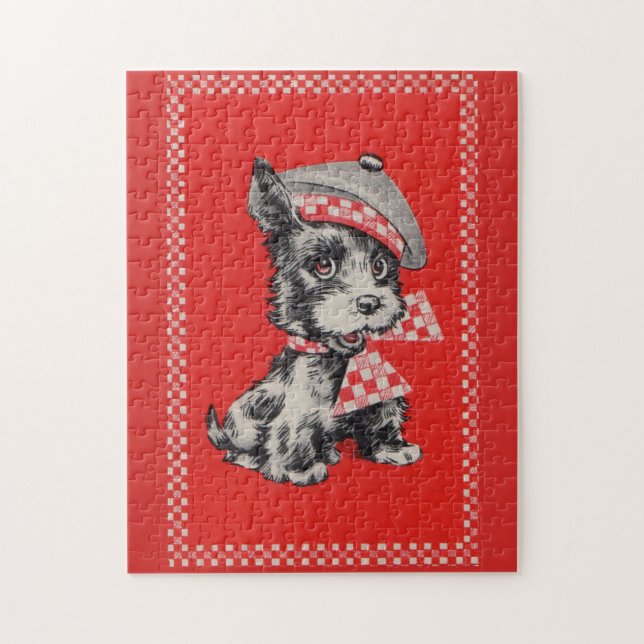 1950s Scottie dog in red Jigsaw Puzzle (Vertical)