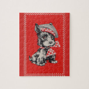 1950s Scottie dog in red Jigsaw Puzzle