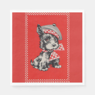 1950s Scottie dog in red Napkin