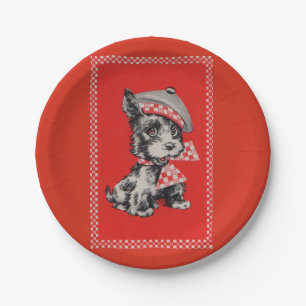 1950s Scottie dog in red Paper Plate