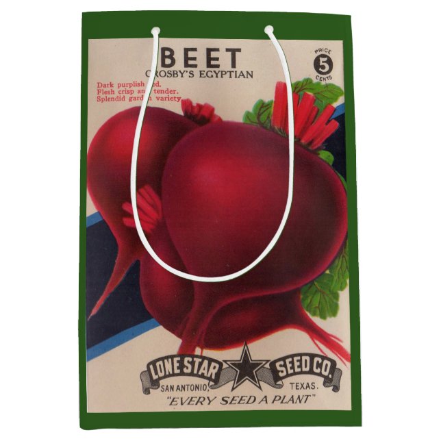 1950s seed packet beets print medium gift bag (Front)