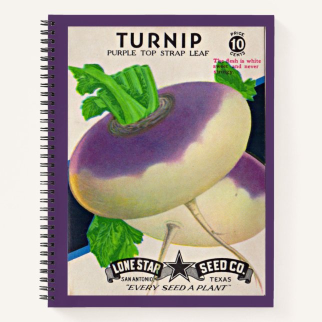 1950s seed packet turnips print notebook (Front)