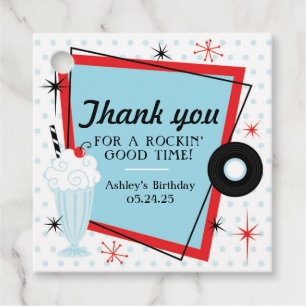 1950s Sock Hop Birthday Favour Tag