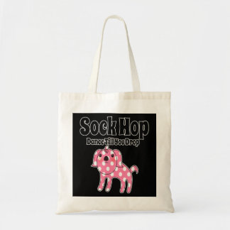 1950's Sock Hop  Pink Polka Dot Dog Tote Bag
