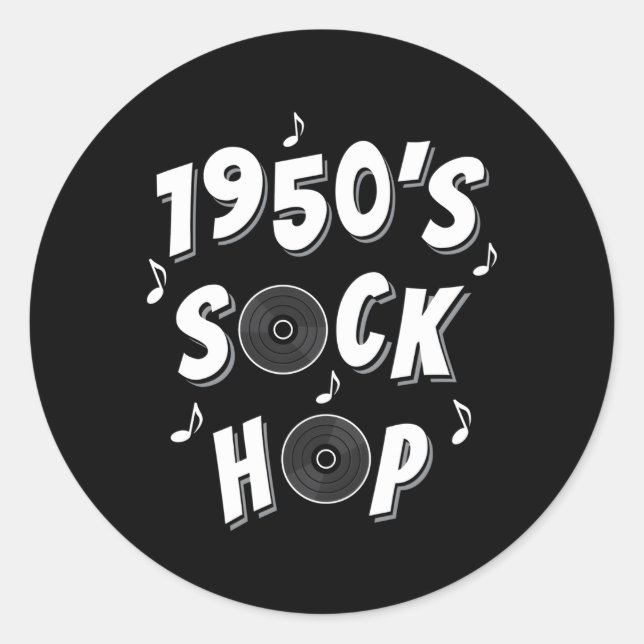 1950'S Sock Hop School Dance Dance Of The Decades Classic Round Sticker (Front)