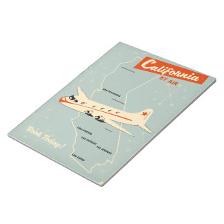 1950s style California "by air" travel poster Notepad