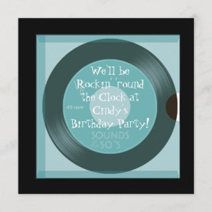 1950's Theme Birthday Invitations