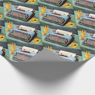 1950s typewriter ad image wrapping paper