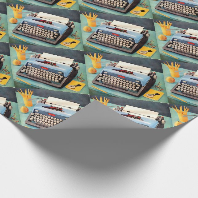 1950s typewriter ad image wrapping paper (Corner)