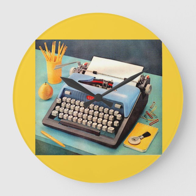 1950s typewriter large clock (Front)