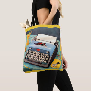 1950s typewriter tote bag