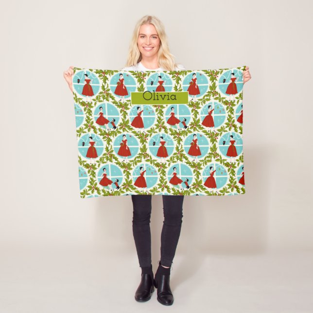 1950's Vintage Christmas Fleece Blanket (In Situ)