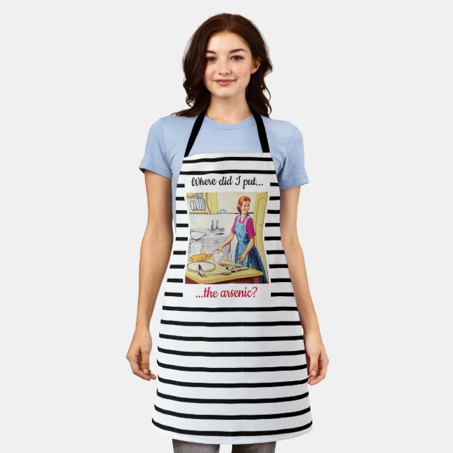 1950's Vintage Funny Murderous Housewife Cooking Apron (Worn)