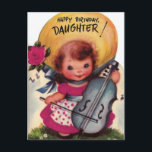 1950s Vintage Happy Birthday Daughter Postcard<br><div class="desc">1950s Vintage Happy Birthday Daughter</div>