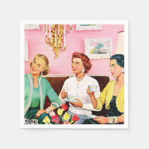 1950's Vintage Ladies enjoying afternoon tea Napkin