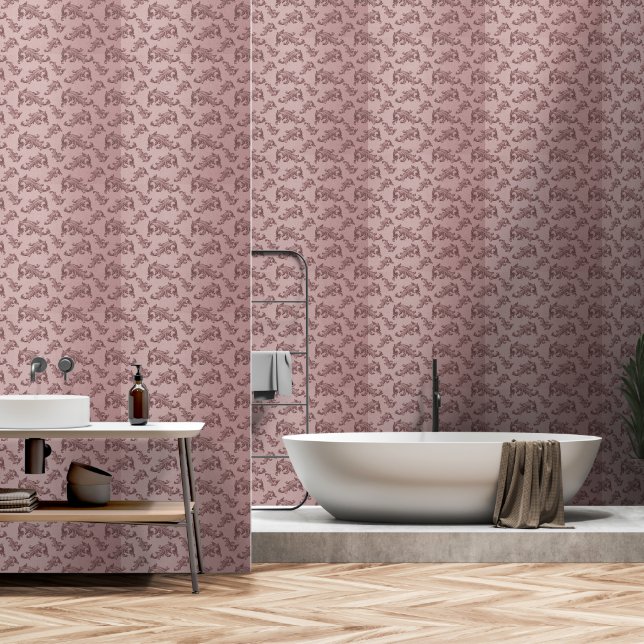 1950s Vintage Purple seamless  Wallpaper (Bathroom)