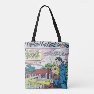 1950s Vintage Romantic Comic Tote Bag