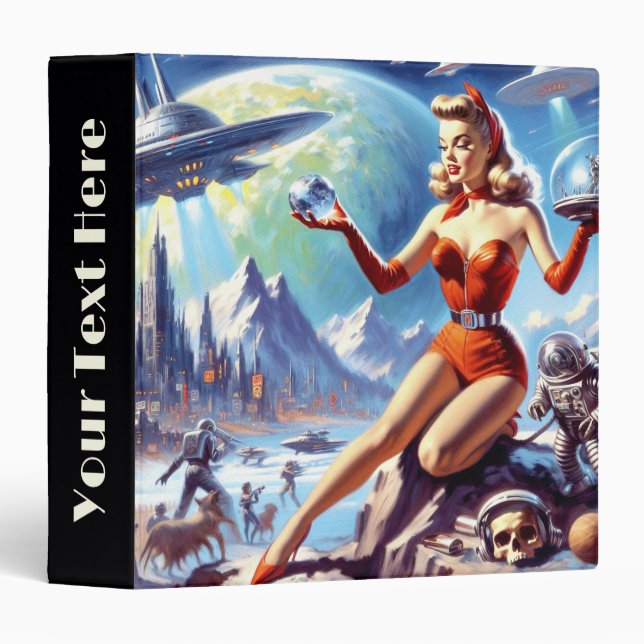 1950s Vintage Science Fiction Woman Binder (Front/Spine)