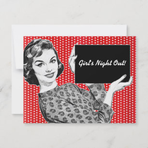 1950s Woman with a Sign Invitation