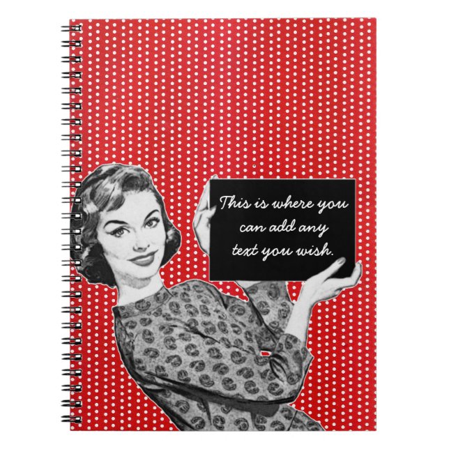 1950s Woman with a Sign Notebook (Front)