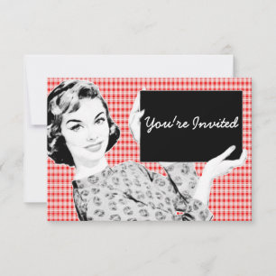 1950s Woman with a Sign V2 Invitation