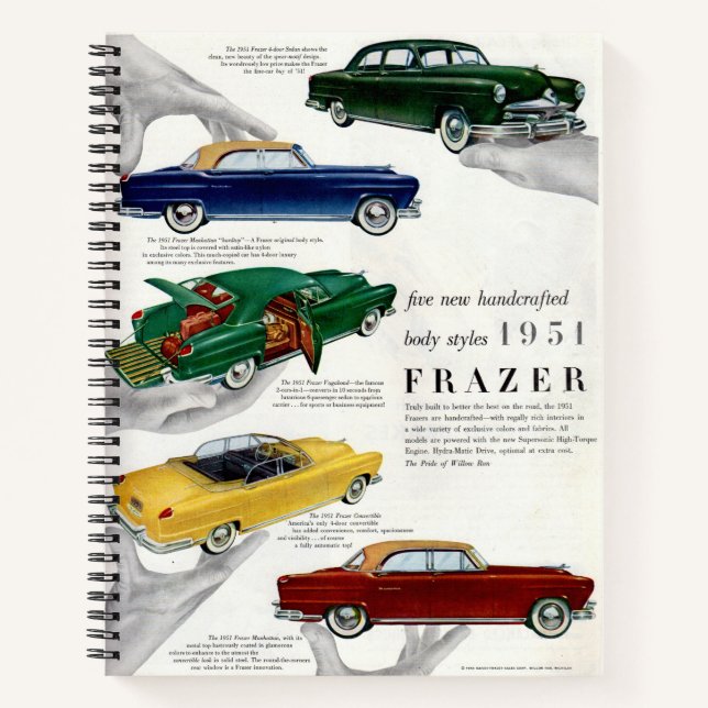 1951 Frazer automobile ad Notebook (Front)